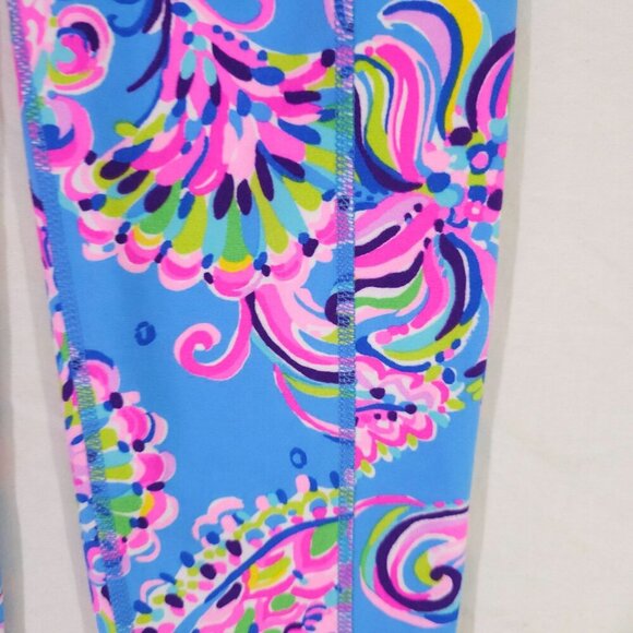 Lilly Pulitzer Luxletic Women XS Leggings Blue Multicolor Paisley Activewear - Picture 2 of 8